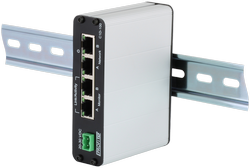 Portable Fast Ethernet Copper TAP mounted on DIN rail